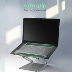 ICY BOX NON-SLIP & HEIGHT ADJUSTABLE NOTEBOOK HOLDER 17' SILVER