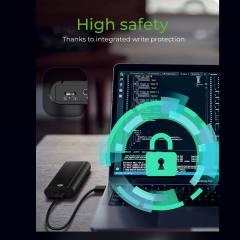 ICY BOX EXTERNAL TYPE-C 3.2 GEN2 ENCLOSURE FOR M.2 NVMe SSD WITH WRITE PROTECTION BLACK