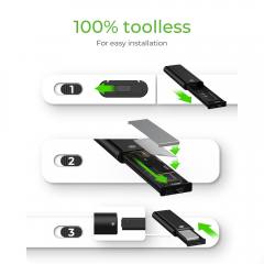 ICY BOX EXTERNAL TYPE-C 3.2 GEN2 ENCLOSURE FOR M.2 NVMe SSD WITH WRITE PROTECTION BLACK