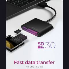 ICY BOX 3-PORT MULTICARD USB 3.2 CARD READER BLACK