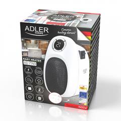 ADLER LED PORTABLE FAN HEATER 1500W WHITE