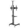 GEMBIRD ALUMINUM TV FLOOR STAND WITH CASTER WHEELS 37′-70′ BLACK