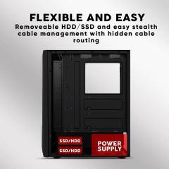 ARMAGGEDDON GAMING PC CASE WITH 3 ARGB FANS TRITRON PRO 300 BLACK