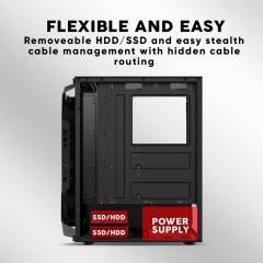 ARMAGGEDDON GAMING PC CASE WITH 4 ARGB FANS TRITRON PRO 200 BLACK