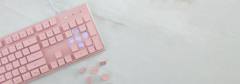 WHITE SHARK LED KEYBOARD GK-003441 TACHI US LAYOUT PINK