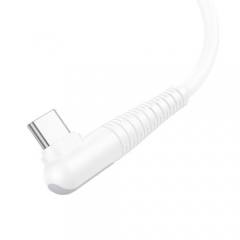 LAMTECH TYPE-C TO TYPE-C 60W ANGLED DATA & CHARGE CABLE 1M WHITE