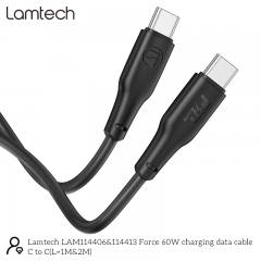 LAMTECH CHARGE AND DATA CABLE TYPE-C TO TYPE-C 60W 1M BLACK