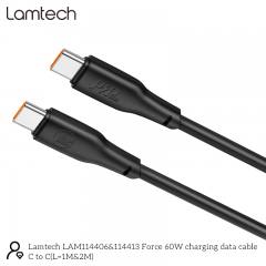 LAMTECH CHARGE AND DATA CABLE TYPE-C TO TYPE-C 60W 1M BLACK