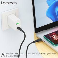 LAMTECH CHARGE AND DATA CABLE TYPE-C TO TYPE-C 60W 1M BLACK