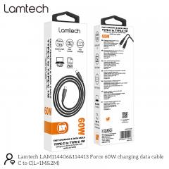 LAMTECH CHARGE AND DATA CABLE TYPE-C TO TYPE-C 60W 1M BLACK