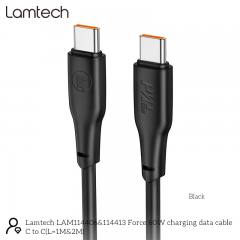 LAMTECH CHARGE AND DATA CABLE TYPE-C TO TYPE-C 60W 2M BLACK