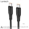 LAMTECH CHARGE AND DATA CABLE TYPE-C TO TYPE-C 60W 2M BLACK