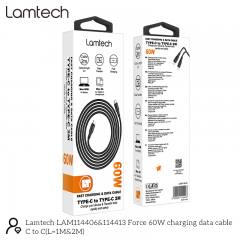 LAMTECH CHARGE AND DATA CABLE TYPE-C TO TYPE-C 60W 2M BLACK