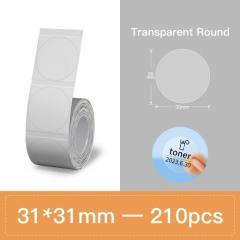 NIIMBOT THERMAL LABEL PAPER 31*31-210 TRANSPARENT ROUND