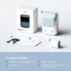 NIIMBOT THERMAL LABEL PRINTER B1 2-INCH WHITE BLUE