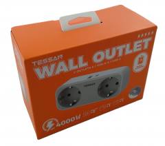 TESSAN 4 IN 1 WALL SOCKET 2xSCHUKO, 1xTYPE-C,1xUSB