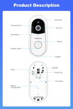 SRIHOME WIFI SMART DOORBELL SET 4MP