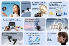 BLACKVIEW ENC BT5.4 AIRBUDS 12 WITH LED SCREEN & CHARGING DOCK BLACK