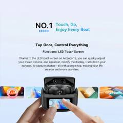 BLACKVIEW ENC BT5.4 AIRBUDS 12 WITH LED SCREEN & CHARGING DOCK BLACK