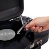 AIWA VINTAGE TURNTABLE IN LEATHER BRIEFCASE WITH 2 WAY BLUETOOTH , USB-MP3 PLAYER & RECORDER DARK SILVER