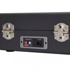 AIWA VINTAGE TURNTABLE IN LEATHER BRIEFCASE WITH 2 WAY BLUETOOTH , USB-MP3 PLAYER & RECORDER DARK SILVER