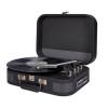 AIWA VINTAGE TURNTABLE IN LEATHER BRIEFCASE WITH 2 WAY BLUETOOTH , USB-MP3 PLAYER & RECORDER DARK SILVER