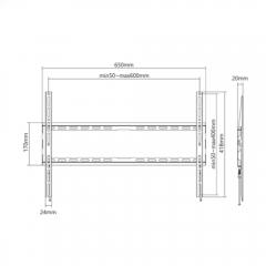 SBOX FIXED WALL MOUNT 37' - 80' VESA MAX 600x400
