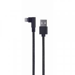 Gembird Braided USB to Lightning Cable Μαύρο 0.2m (CC-USB2-AMLML-0.2M) (GEMCC-USB2-AMLML-0.2M)