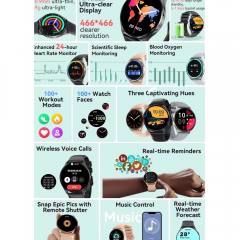 BLACKVIEW BT5.3 SMARTWATCH AMOLED ULTRA-CLEAR DISPLAY SILVER