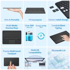 BLACKVIEW BT KEYBOARD FOR TABLETS BLACK