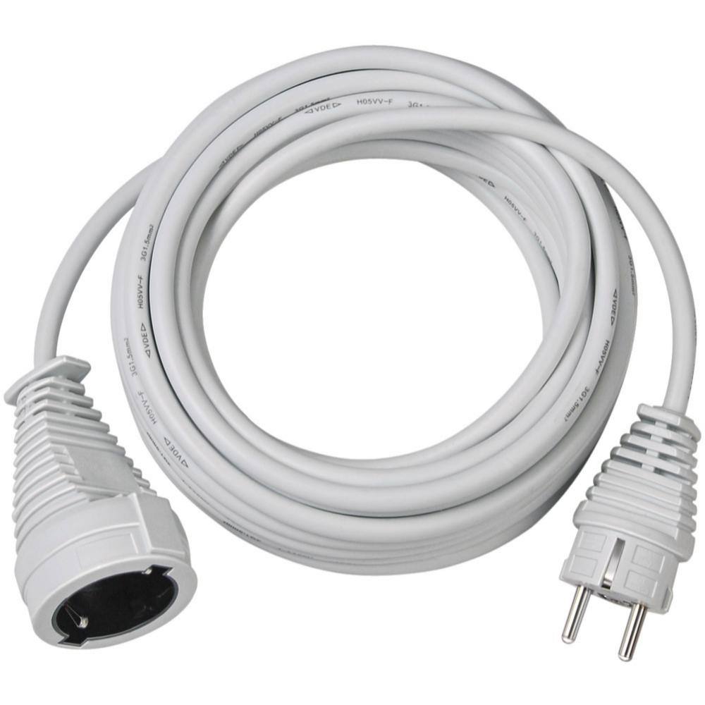 Brennenstuhl Quality plastic extension cable 5m white H05VV-F 3G1,5 (1168440) (BNN1168440)