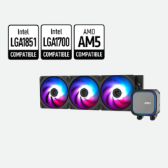 MSI HYDRO COOLER MAG CORELIQUID A13 360, ARGB, INTEL LGA1851/1700/1200/1156/1155/1151/1150, AMD AM5/AM4, 3YW.