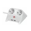 Brennenstuhl Desktop-Power USB-Charger with 2x USB-2.0 charger 2100mA 2-way socket, white polished 1.8m H05VV-F 3G1.5 (115352022
